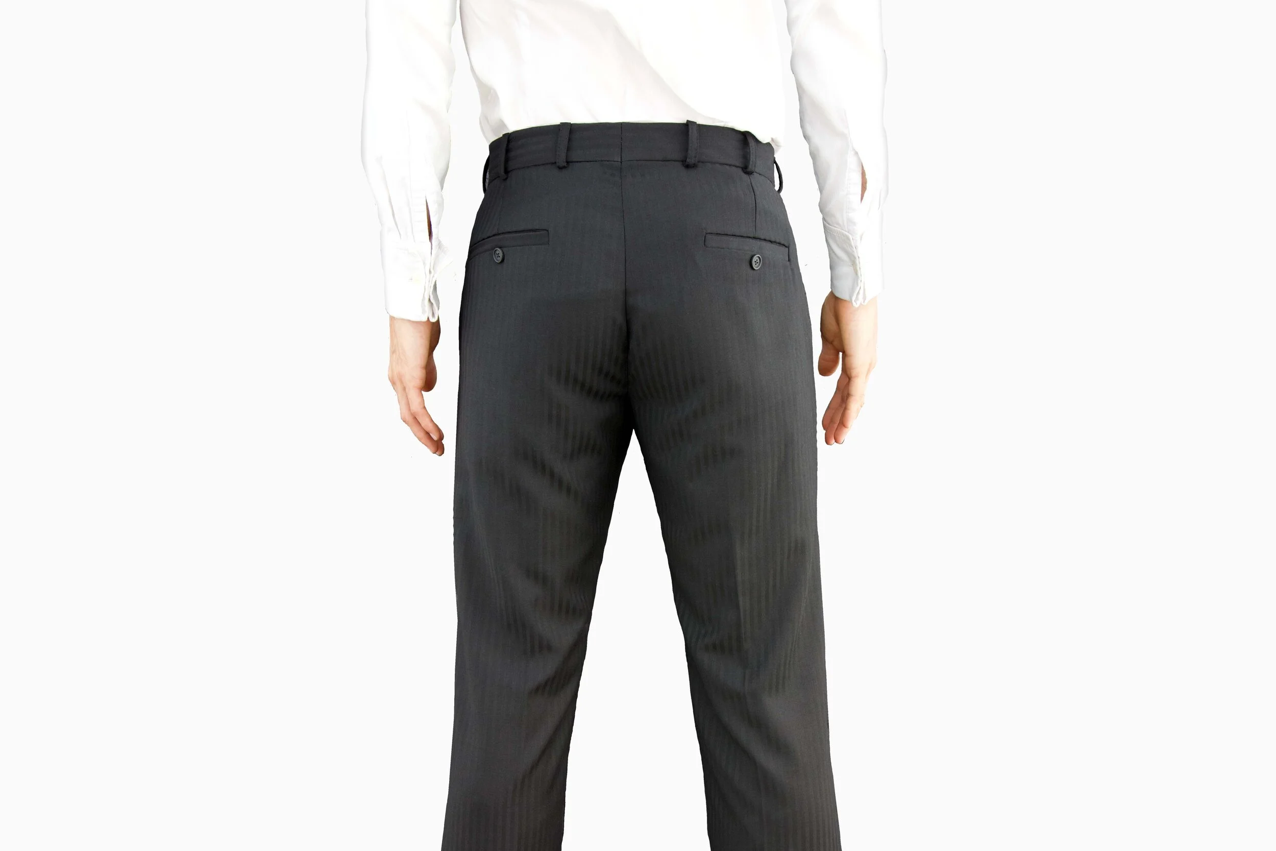 Black Shadow Stripe Trousers — THANE ZRONGO